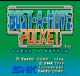 Bust-A-Move Pocket title screen for Neo Geo Pocket Color